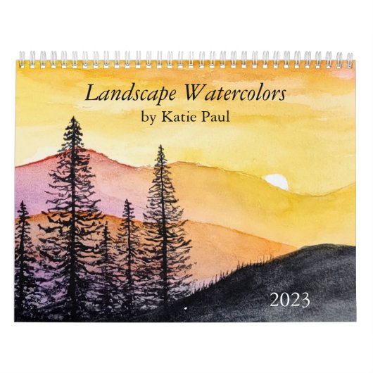 waterverf landschapsschilderijen wandkalender kalender (Hoes)
