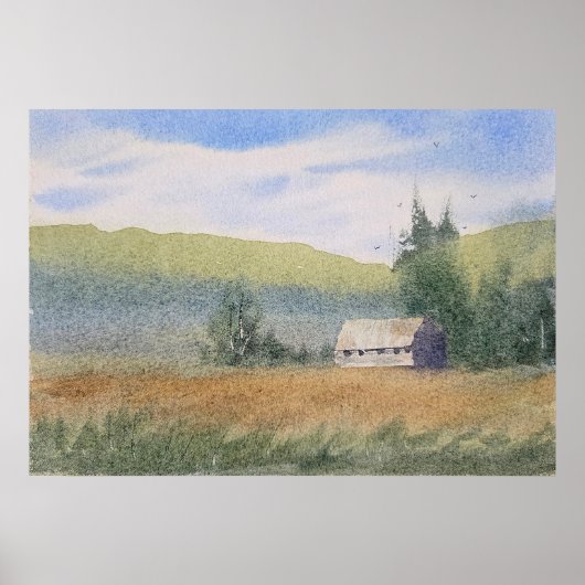 Waterverf Landschapsschildering Poster (Voorkant)