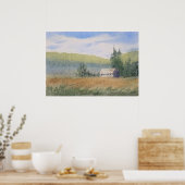 Waterverf Landschapsschildering Poster (Keuken)