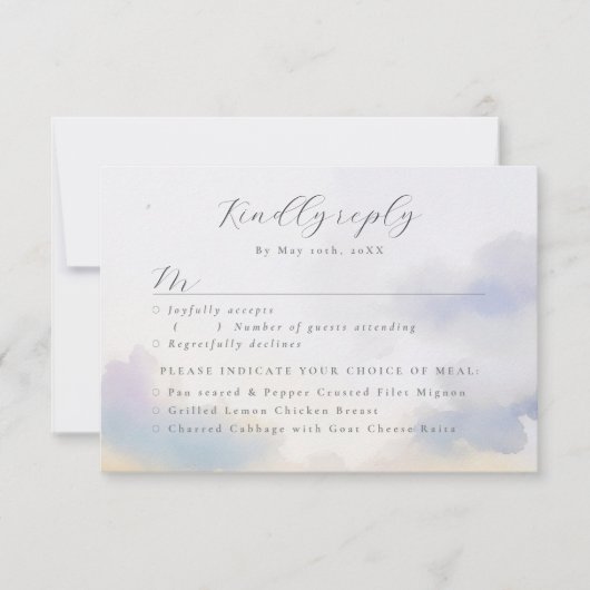 waterverf landschapswolken RSVP w maaltijdkeuzes (Voorkant)