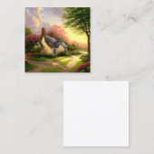 Waterverf landstijl vierkante visitekaartje (Voorkant / Achterkant)