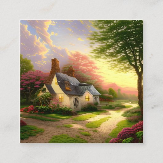 Waterverf landstijl vierkante visitekaartje (Voorkant)