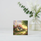 Waterverf landstijl vierkante visitekaartje (Staand voorkant)