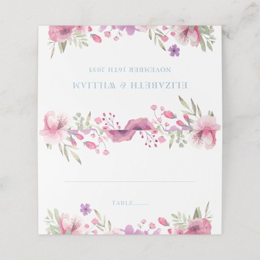 Waterverf Landtuinrozen Groenelementen Plaatskaartje (Buitenkant ongevouwen)