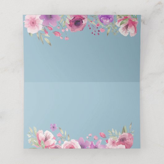 Waterverf Landtuinrozen Groenelementen Plaatskaartje (Binnenkant ongevouwen)