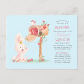 Waterverf Lange Afstand Baby Meisje Douche Per Mai Uitnodiging Briefkaart (Voorkant)