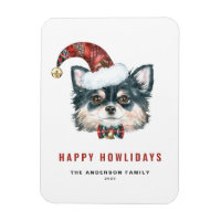 Waterverf Lange Haired Chihuahua Happy Howlidays