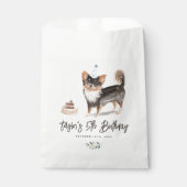 Waterverf langharige Chihuahua hondenverjaardag Bedankzakje (Voorkant)