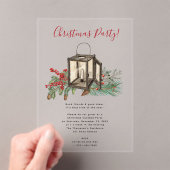 Waterverf lantaarn dennenbessen kerstfeest acryl uitnodigingen (Insitu (Draagbaar))