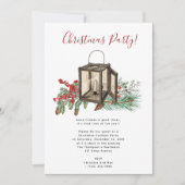 Waterverf lantaarn dennenbessen kerstfeest kaart (Voorkant)