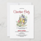 Waterverf Lantaarn en Baubles kerstfeest Kaart (Voorkant)