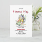 Waterverf Lantaarn en Baubles kerstfeest Kaart (Staand voorkant)