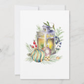 Waterverf Lantaarn en Baubles kerstfeest Kaart (Achterkant)