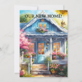 Waterverf Lantaarnbloemen Foto Housewarming Kaart (Achterkant)