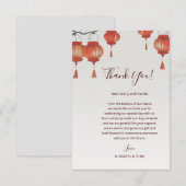 Waterverf Lantaarns Chinees huwelijk Bedankkaart (Voorkant / Achterkant)