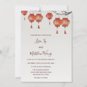 Waterverf Lantaarns Chinees huwelijk Kaart (Voorkant)