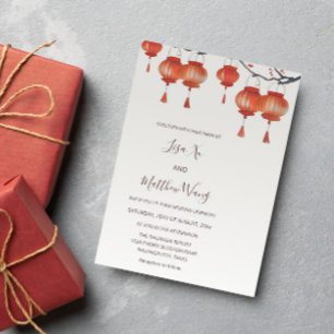 Waterverf Lantaarns Chinees huwelijk Kaart