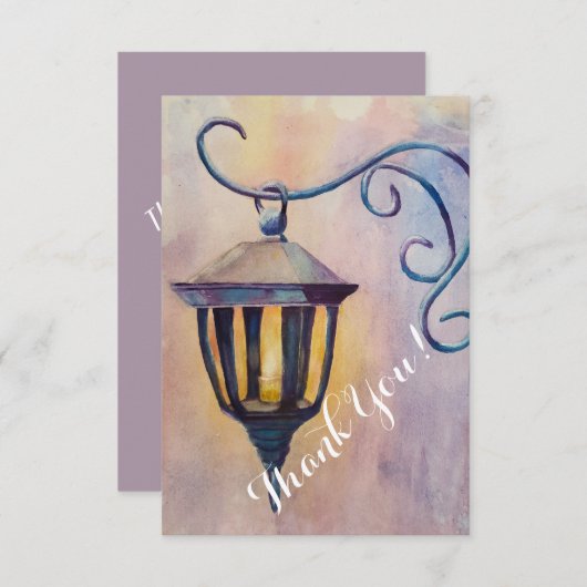 Waterverf Lantern Bedankkaart (Voorkant / Achterkant)