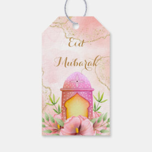 Waterverf Lantern Gold Pink Eid Mubarak Eid Cadeaulabel