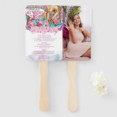 Waterverf Las Vegas Bachelorette Routebeschrijving Handwaaier (Voorkant en achterkant)