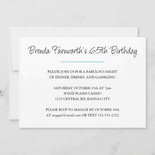 Waterverf Las Vegas Sign Casino Theme Verjaardag Kaart (Achterkant)