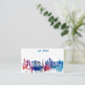 Waterverf Las Vegas Skyline Visitekaartje (Staand voorkant)