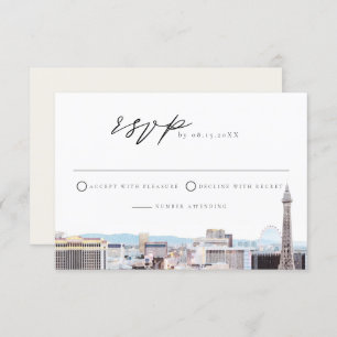 Waterverf Las Vegas Strip RSVP Card Kaart