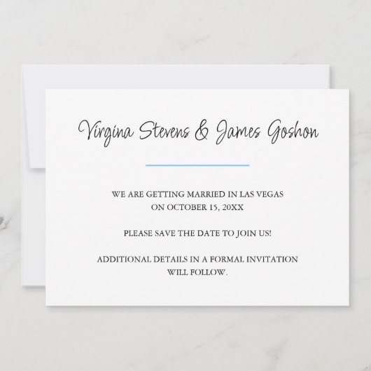 Waterverf Las Vegas Teken Bruiloft Bewaar de datum Kaart (Achterkant)