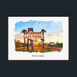 Waterverf Las Vegas tekenen Welkom op de bruiloft Plaatskaartje<br><div class="desc">Deze prachtige waterverf Las Vegas bordje welkom op bruiloft cadeau mandje kaart is een geweldige manier om te bedanken bruiloft gasten voor het komen naar Vegas om te delen in uw speciale dag.</div>