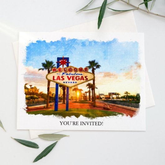 Waterverf Las Vegas verloofd Kaart