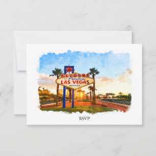 Waterverf Las Vegas verloofd RSVP Kaartje