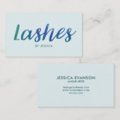 Waterverf Lash-technicus blauw groen Visitekaartje (Voorkant / Achterkant)