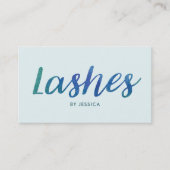 Waterverf Lash-technicus blauw groen Visitekaartje (Voorkant)