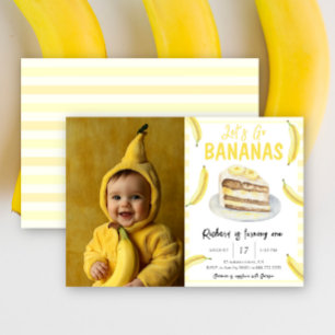 Waterverf Laten we naar een Bananen Verjaardagsfee Kaart