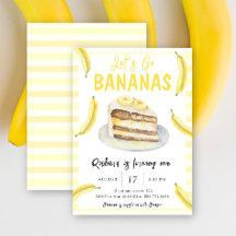 Waterverf Laten we naar een Bananen Verjaardagsfee