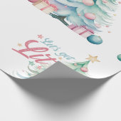 Waterverf Laten we verlichte kerstboom Cadeaupapier (Hoek)