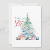 Waterverf Laten we verlichte kerstboom Kaart (Voorkant)