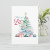 Waterverf Laten we verlichte kerstboom Kaart (Staand voorkant)