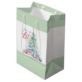 Waterverf Laten we verlichte kerstboom Medium Cadeauzakje