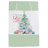 Waterverf Laten we verlichte kerstboom Medium Cadeauzakje (Voorkant)
