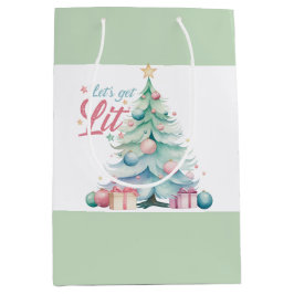 Waterverf Laten we verlichte kerstboom Medium Cadeauzakje