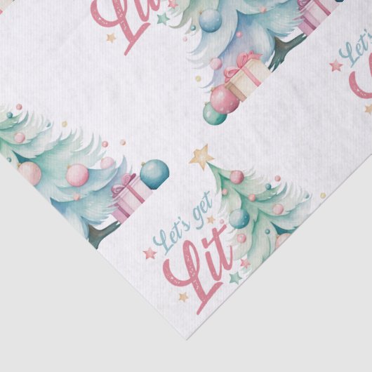 Waterverf Laten we verlichte kerstboom Tissuepapier (Detail)