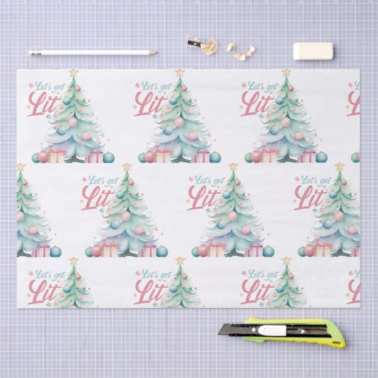 Waterverf Laten we verlichte kerstboom Tissuepapier (Craft)