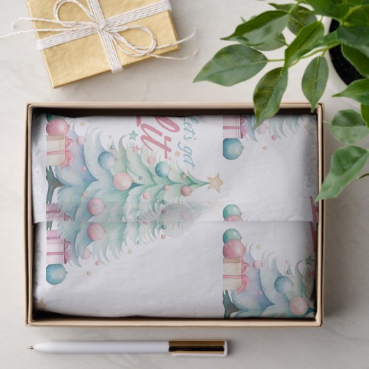 Waterverf Laten we verlichte kerstboom Tissuepapier (Geschenk)