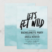 Waterverf Laten we Wilde Bachelorette Party uitnod Kaart (Voorkant / Achterkant)