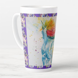 Waterverf latte Mok van mijn paardregenboog
