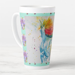 Waterverf latte Mok van mijn paardregenboog