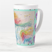 Waterverf latte Mok van mijn paardregenboog Unicor (Rechterhoek)