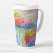 Waterverf latte Mok van mijn paardregenboog Unicor (Rechterhoek)