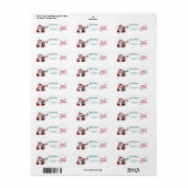 Waterverf Laughing Santa Claus Rudolf Smiling Etiket (Full Sheet)